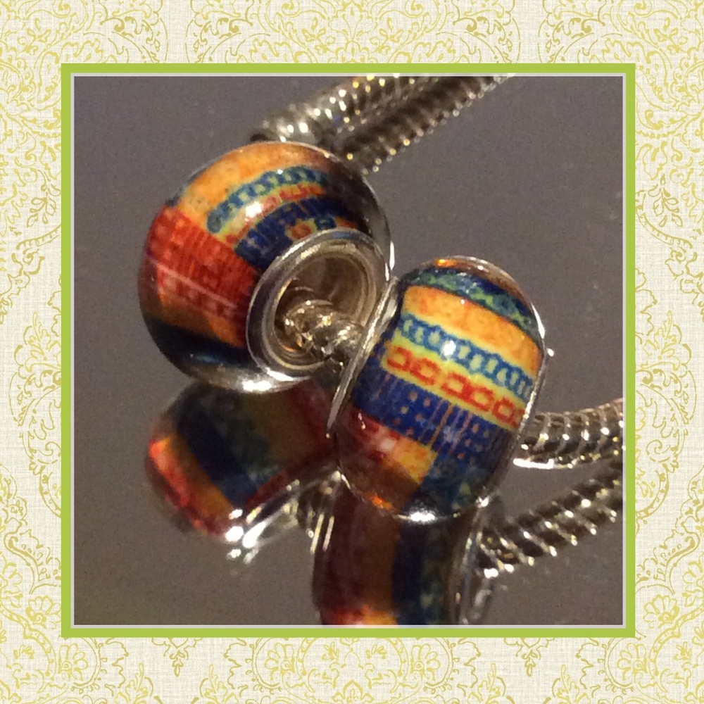 🎀 2PC RASTA STYLE CHARM GEM BEADS DIY REGGAE BOHO